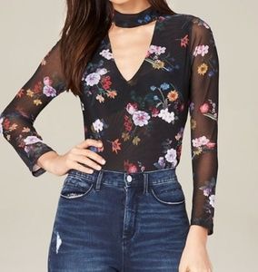 Bebe Floral Mesh Bodysuit